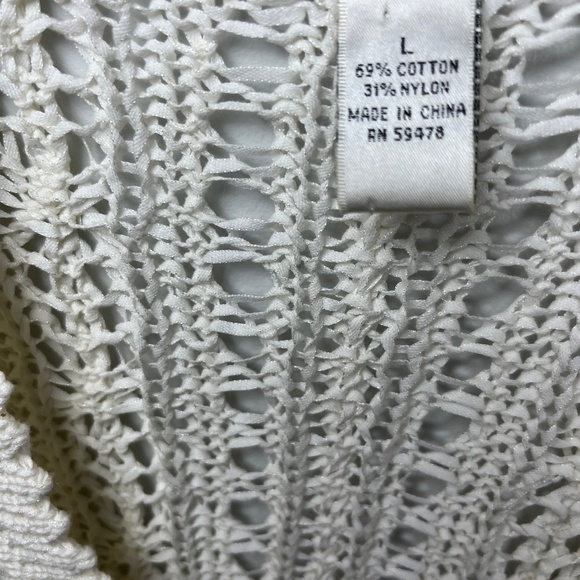 Marisa Christina Open Knit Sweater Cream Sweater Top sz L Indie Boho - Picture 14 of 15